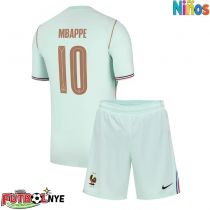 Camiseta Francia Kylian Mbappe #10 Visitante Equipación para niños Mundial 2026 manga corta (+ pantalones cortos)